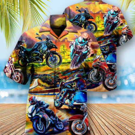 Motorcycle Under The Sunset Romantic - Hawaiian Shirt - Owl Ohh - Owl Ohh