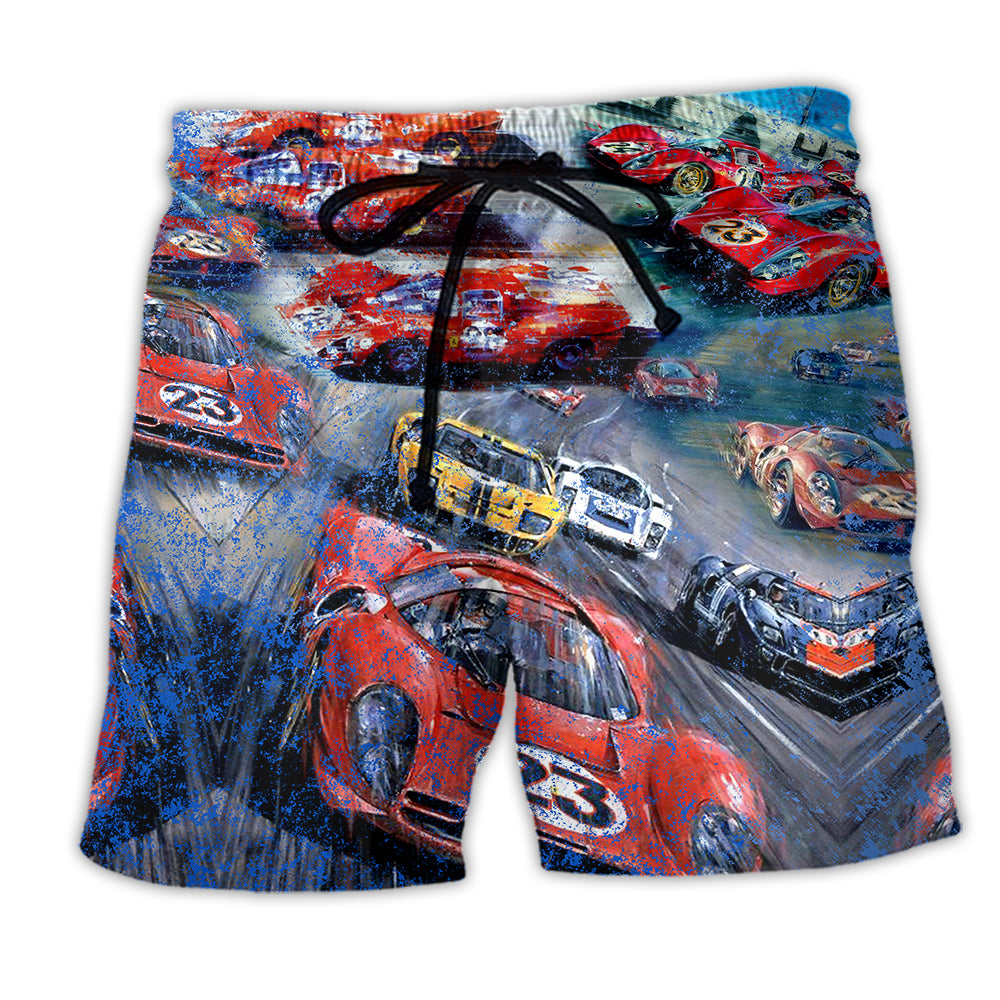 Motorsport Racing You Win Some You Lose Some You Wreck Colorful - Beach Short - Owl Ohh - Owl Ohh