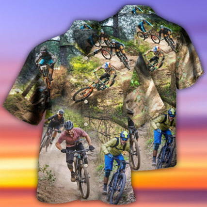 Bike Mountain Biking Cool Road - Hawaiian Shirt - Owl Ohh for men and women, kids - Owl Ohh