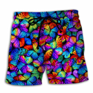 Butterfly Multi Bright Butterflies - Beach Short - Owl Ohh - Owl Ohh