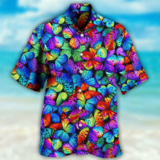 Butterfly Multi Bright Butterflies - Hawaiian Shirt - Owl Ohh - Owl Ohh