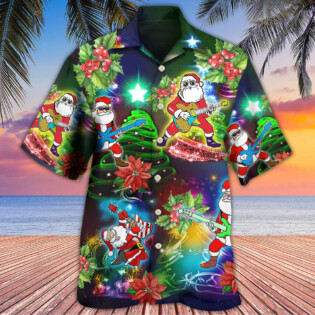 Guitar Music Santa So High Christmas - Hawaiian Shirt - Owl Ohh - Owl Ohh