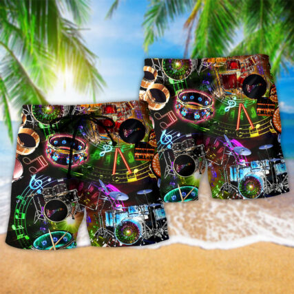 Music All You Need Is A Drum Kit Or Two Or Five - Beach Short - Owl Ohh - Owl Ohh