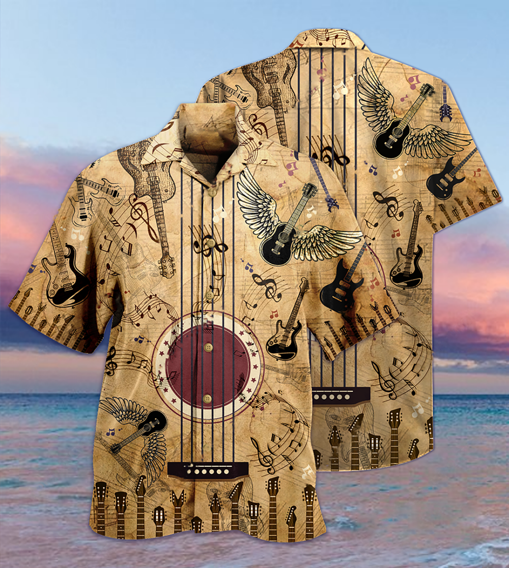 Guitar Music Amazing Guitar Vintage - Hawaiian Shirt - Owl Ohh - Owl Ohh