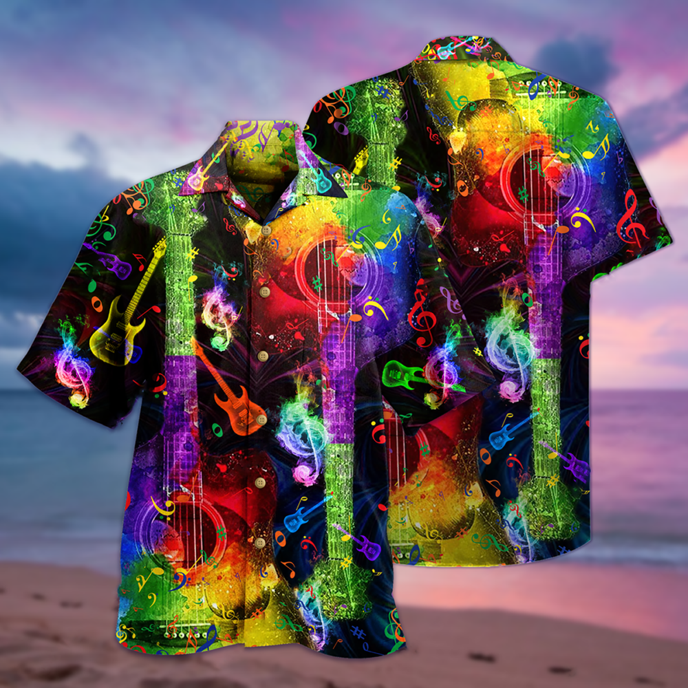 Guitar Music Amazing Rainbow - Hawaiian Shirt - Owl Ohh - Owl Ohh
