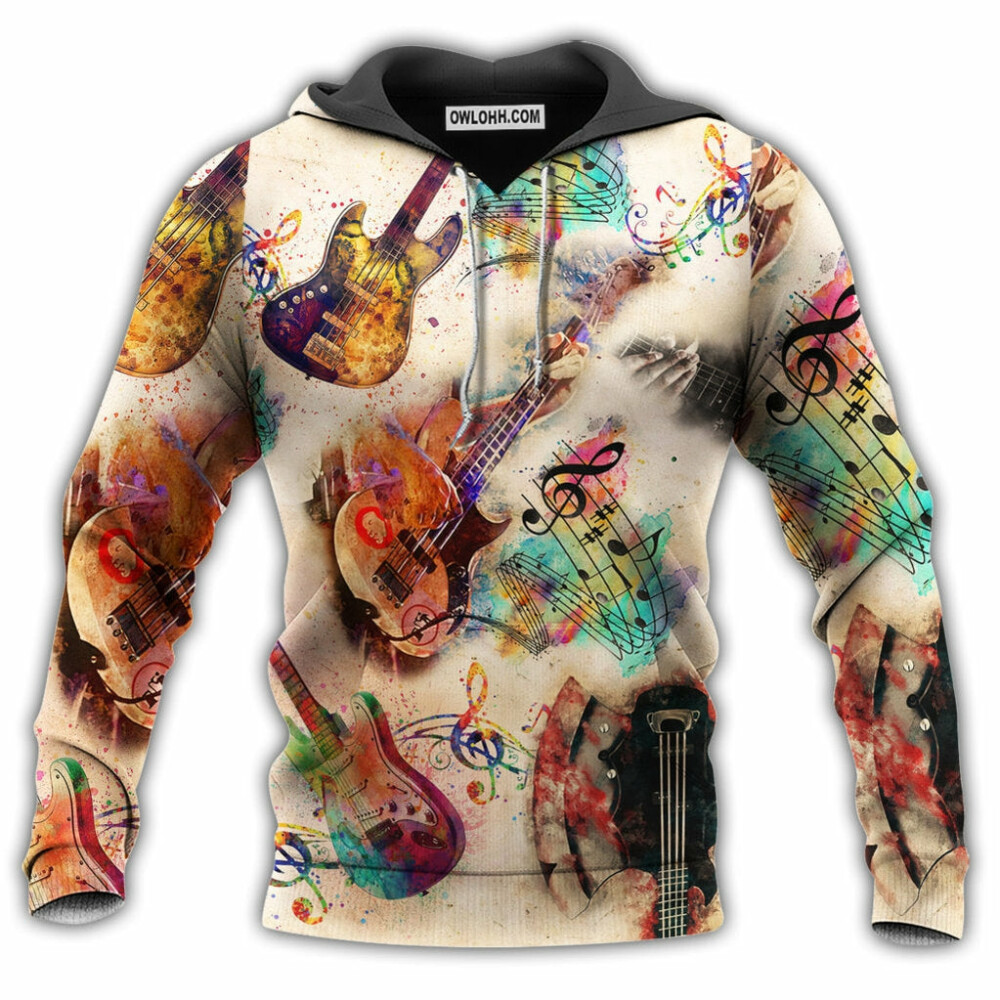 Music Bass Its Like Guitar But Way Cooler Bass Guitar Classic - Hoodie - Owl Ohh - Owl Ohh