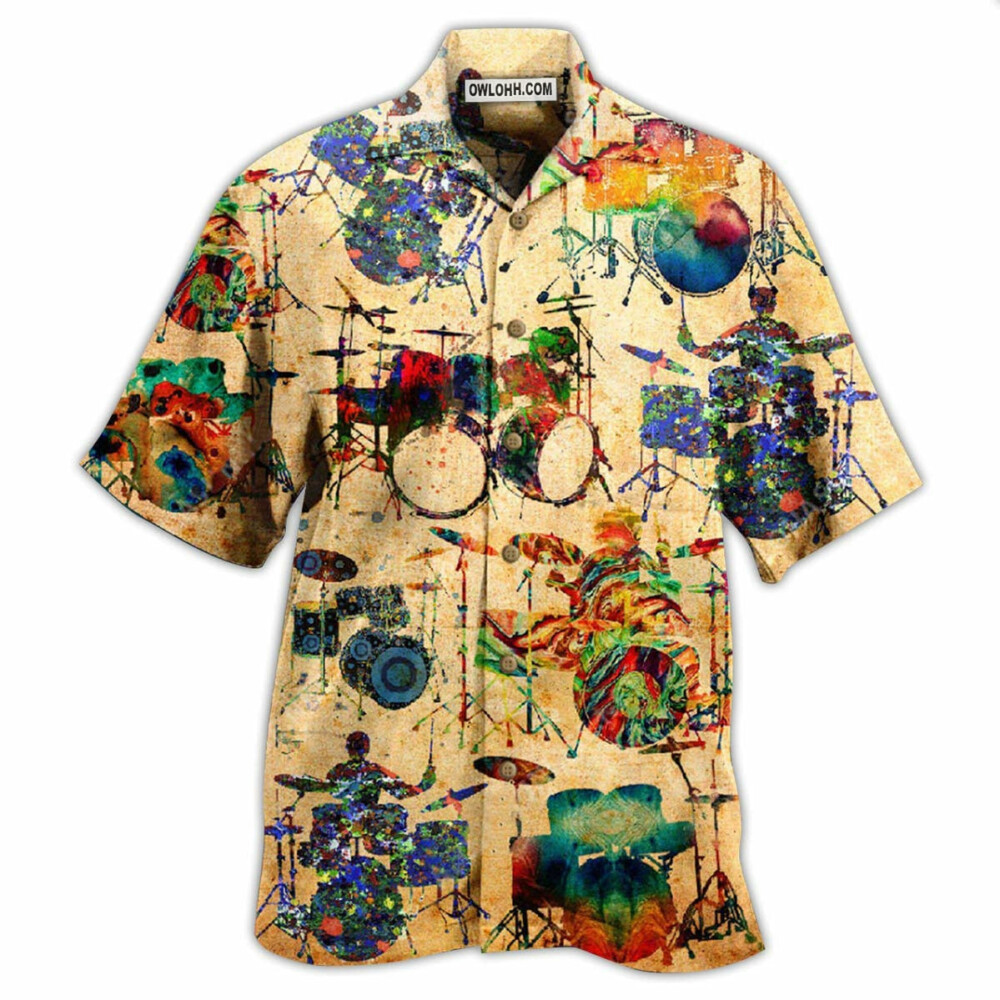Drum Music Colorful Vintage - Hawaiian Shirt - Owl Ohh - Owl Ohh