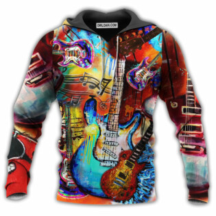 Music Guitar Go Where With Red Style - Hoodie - Owl Ohh - Owl Ohh
