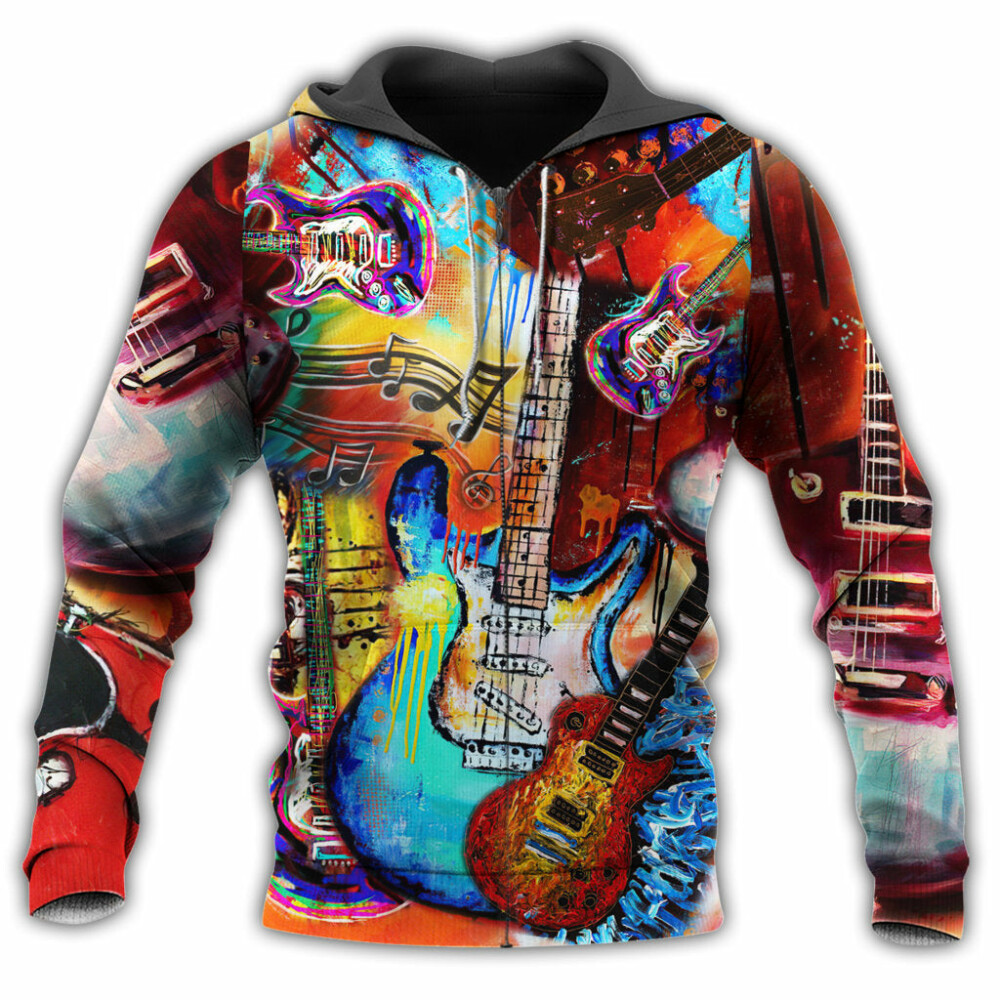 Music Guitar Go Where With Red Style - Hoodie - Owl Ohh - Owl Ohh