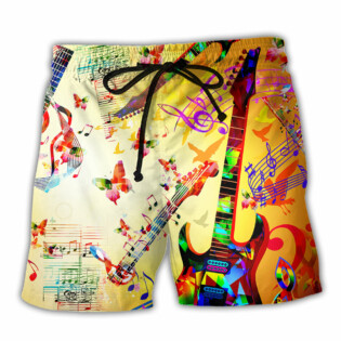 Music Guitar Love Butterfly - Beach Short - Owl Ohh - Owl Ohh