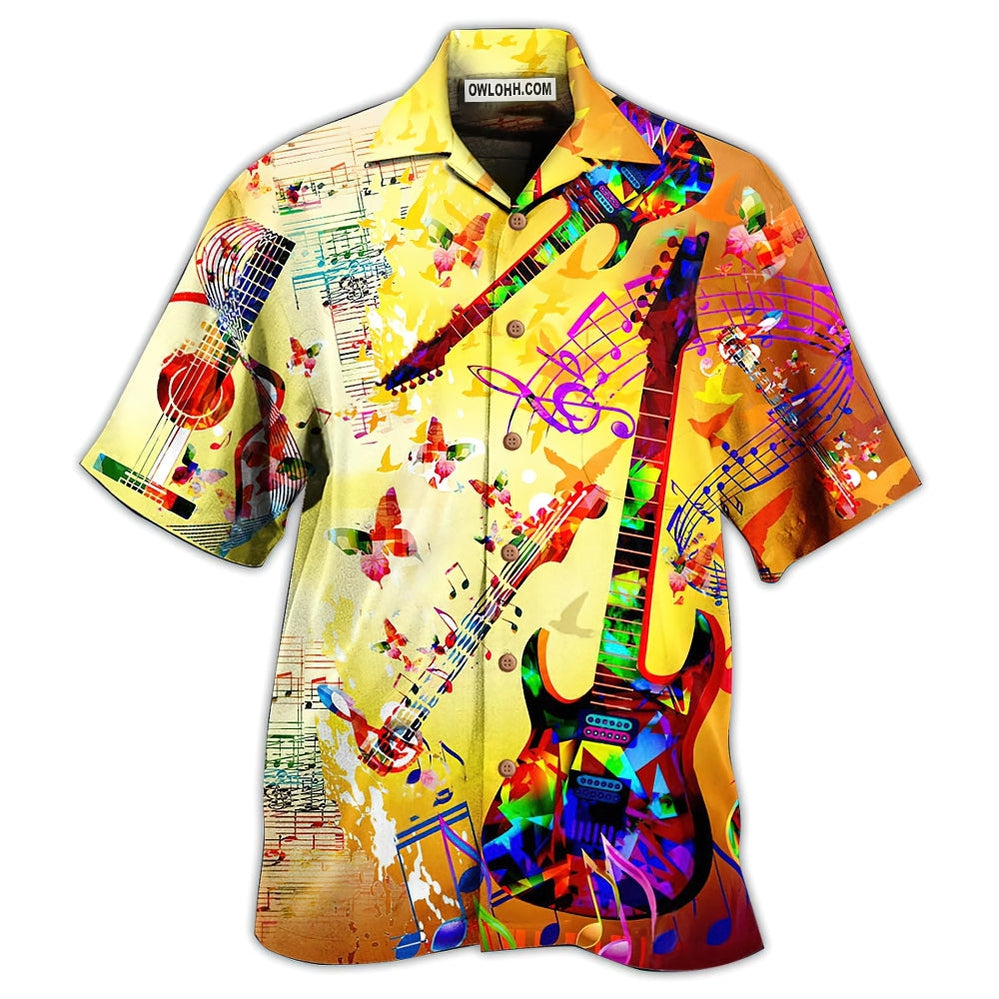 Guitar Love Butterfly - Hawaiian Shirt - Owl Ohh - Owl Ohh