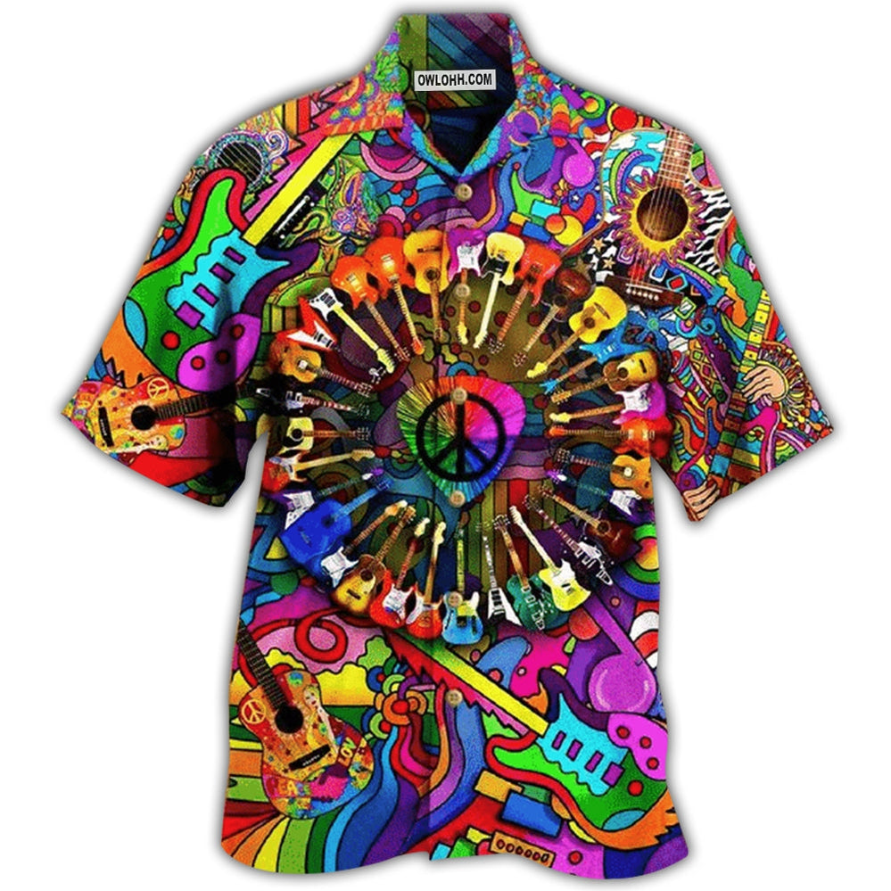 Guitar Love Life Style Colorful - Hawaiian Shirt - Owl Ohh - Owl Ohh
