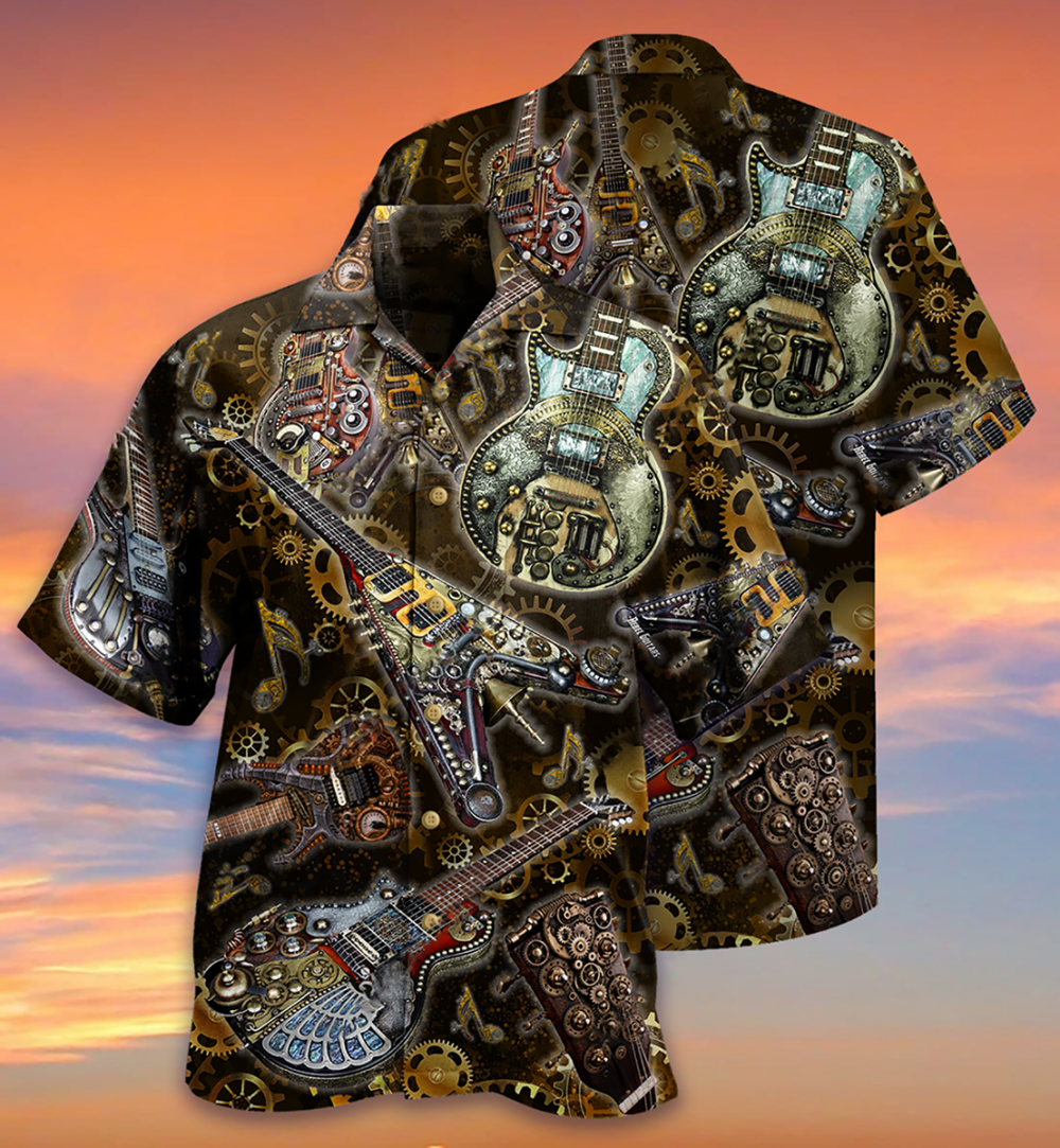 Guitar Machine Style - Hawaiian Shirt - Owl Ohh - Owl Ohh