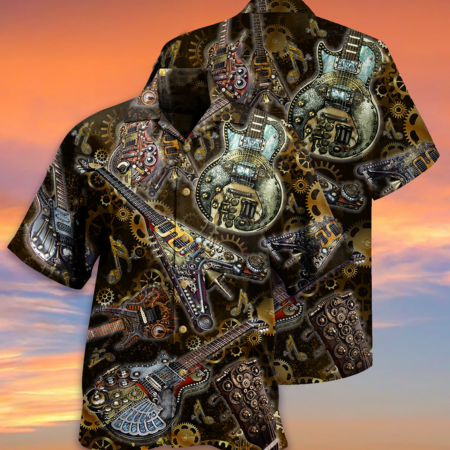Guitar Machine Style - Hawaiian Shirt - Owl Ohh - Owl Ohh