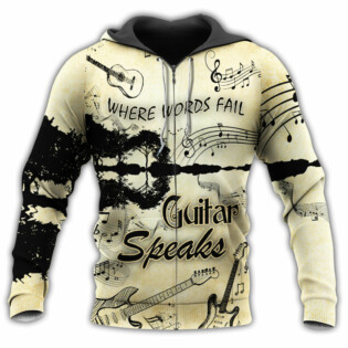 Music Guitar Speaks Love It Where Words Fail - Hoodie - Owl Ohh - Owl Ohh