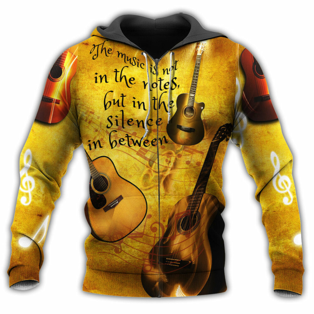 Music Guitar The Music Is In The Silence Between Stunning Style - Hoodie - Owl Ohh - Owl Ohh