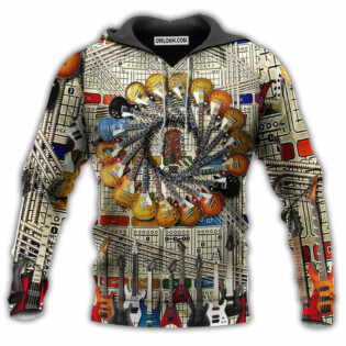 Music I Love Electric Guitar For Whole Life - Hoodie - Owl Ohh - Owl Ohh