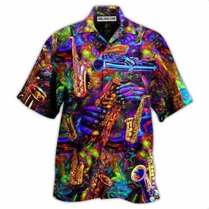Saxophone Music Im Saxy And I Know It Saxophonist - Hawaiian Shirt - Owl Ohh - Owl Ohh