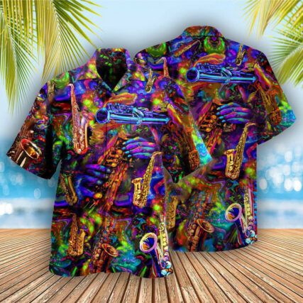 Saxophone Music Im Saxy And I Know It Saxophonist - Hawaiian Shirt - Owl Ohh - Owl Ohh