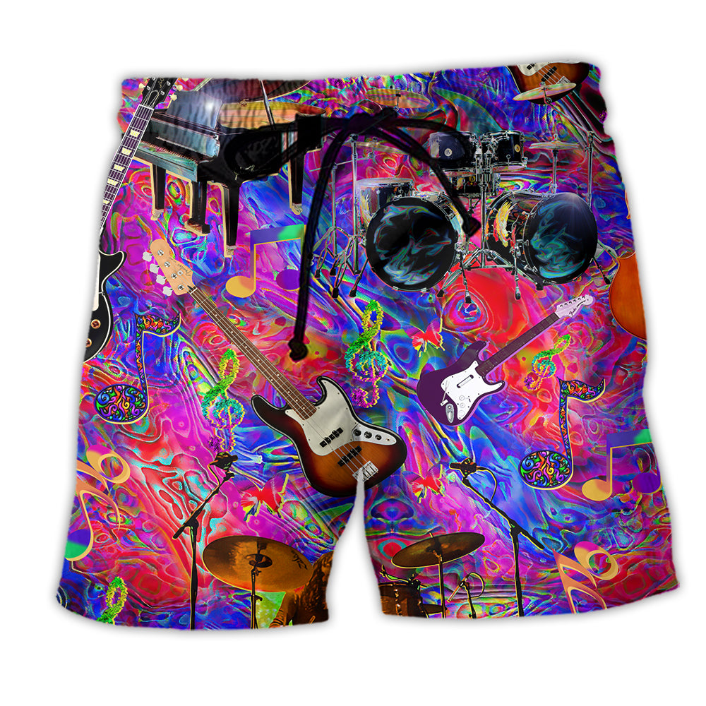 Music Is My Therapy Forever Color - Beach Short - Owl Ohh - Owl Ohh