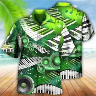 Piano Music Love Green Style - Hawaiian Shirt - Owl Ohh - Owl Ohh