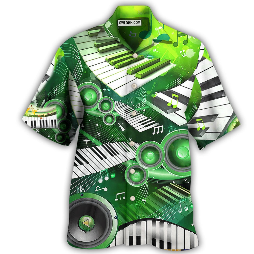 Piano Music Love Green Style - Hawaiian Shirt - Owl Ohh - Owl Ohh