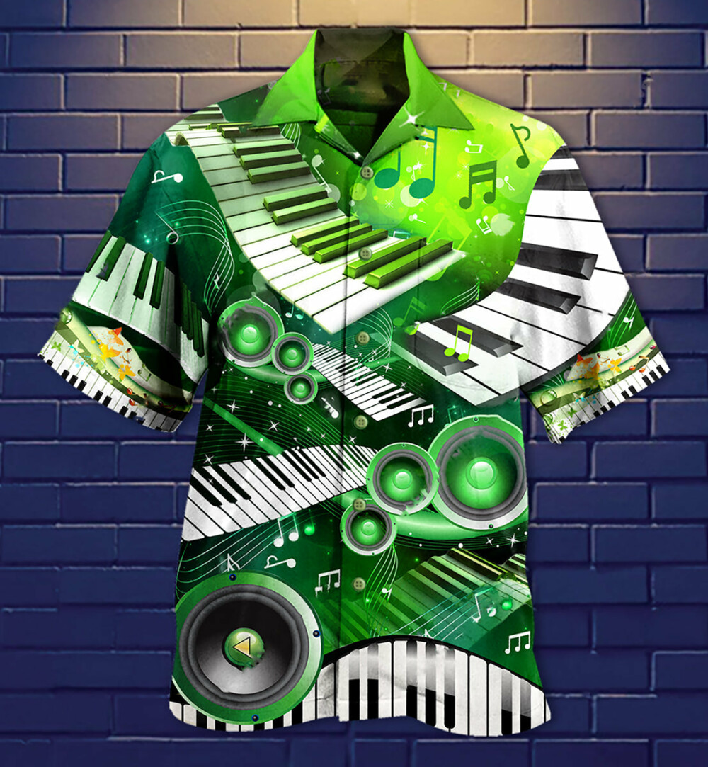 Piano Music Love Green Style - Hawaiian Shirt - Owl Ohh - Owl Ohh