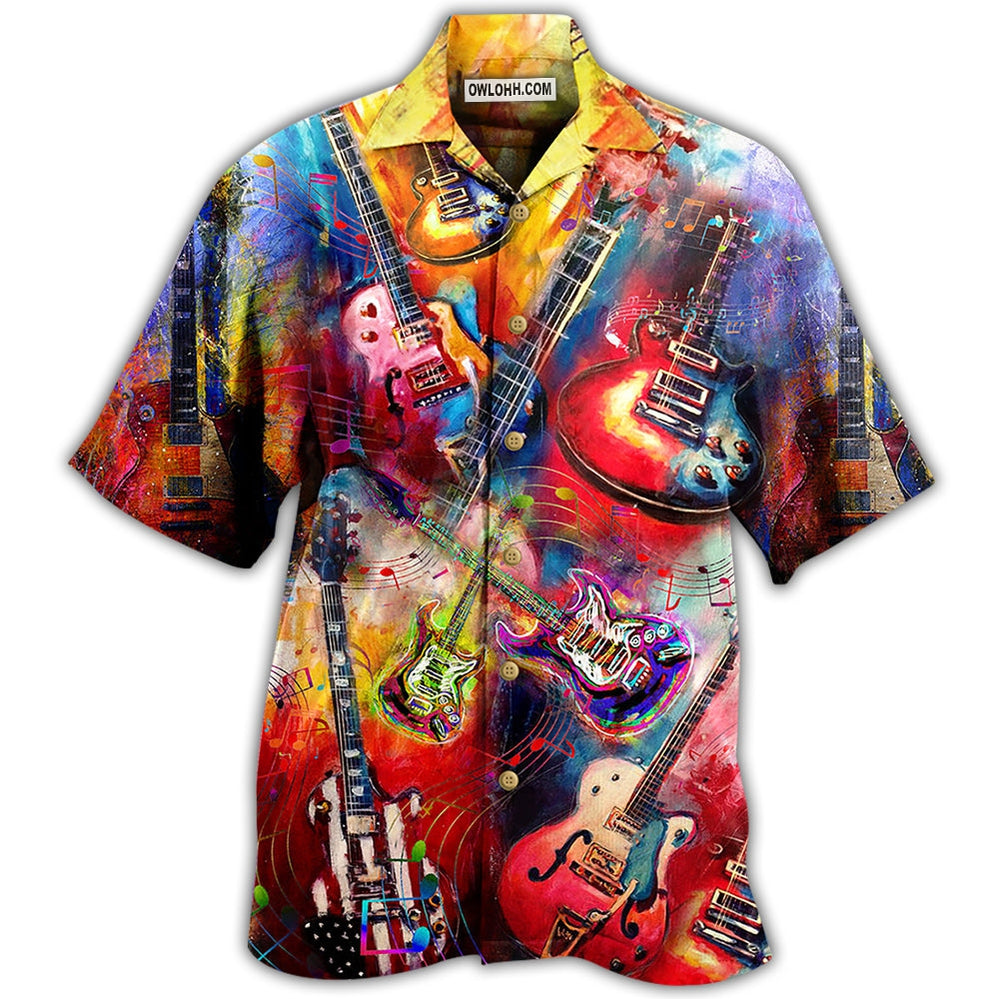 Guitar Music Mix Color Love Life Very Much - Hawaiian Shirt - Owl Ohh - Owl Ohh