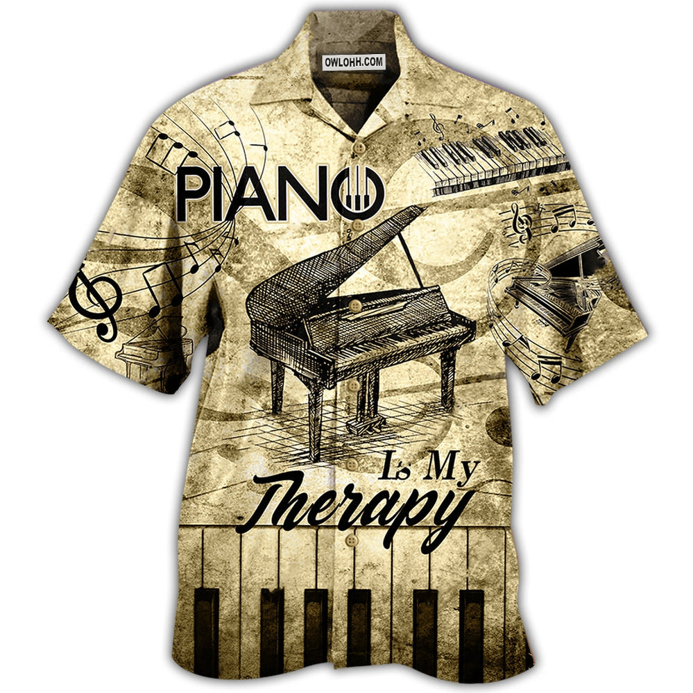 Piano Music Piano Is My Therapy - Hawaiian Shirt - Owl Ohh - Owl Ohh