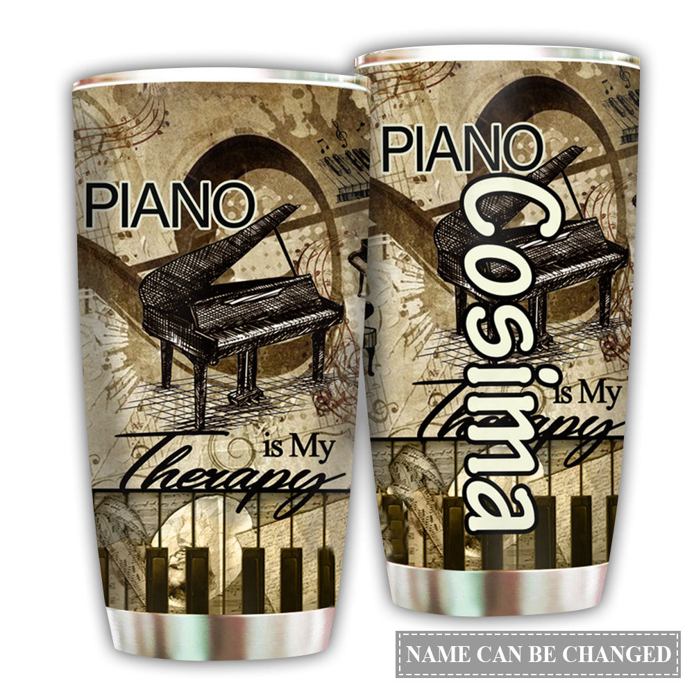 Piano Is My Therapy Classic Personalized - Tumbler - Owl Ohh - Owl Ohh