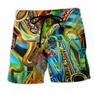 Music Saxophone Is My Second Language - Beach Short - Owl Ohh - Owl Ohh