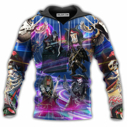 Music Skull Crazy Colorful Style - Hoodie - Owl Ohh - Owl Ohh