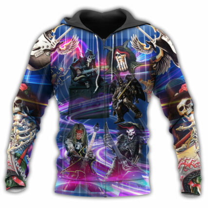 Music Skull Crazy Colorful Style - Hoodie - Owl Ohh - Owl Ohh