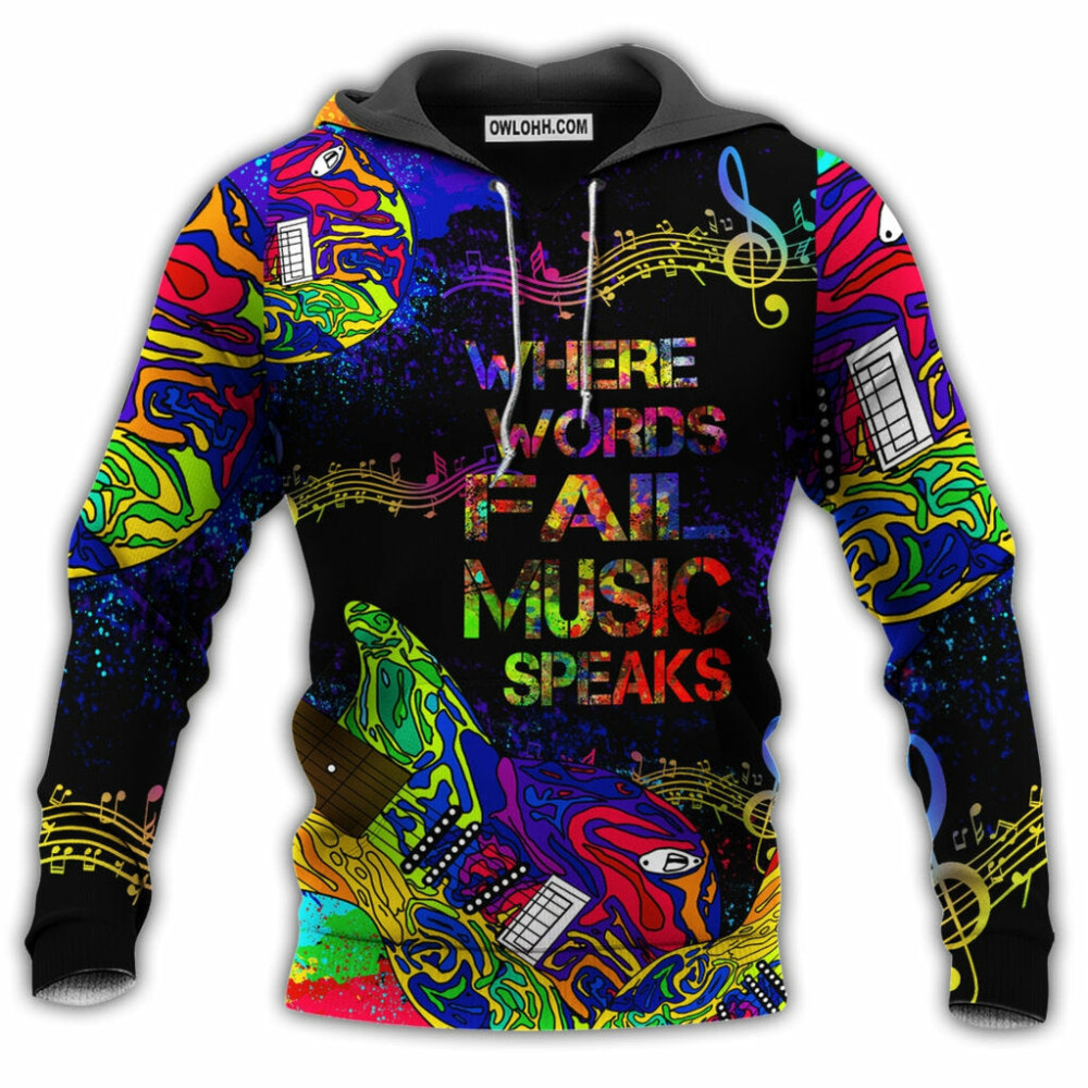 Music Speaks Style Colorful - Hoodie - Owl Ohh - Owl Ohh