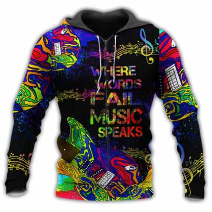 Music Speaks Style Colorful - Hoodie - Owl Ohh - Owl Ohh