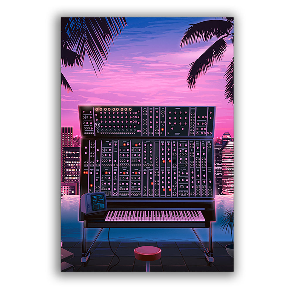 Music Tropical Synthesizer Purple - Vertical Poster - Owl Ohh - Owl Ohh