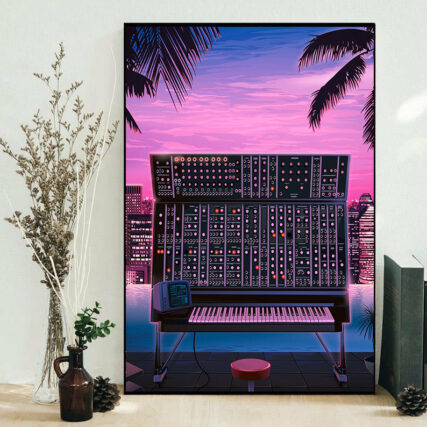 Music Tropical Synthesizer Purple - Vertical Poster - Owl Ohh - Owl Ohh
