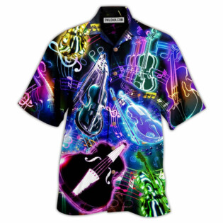 Violin Music Neon Style - Hawaiian Shirt - Owl Ohh - Owl Ohh