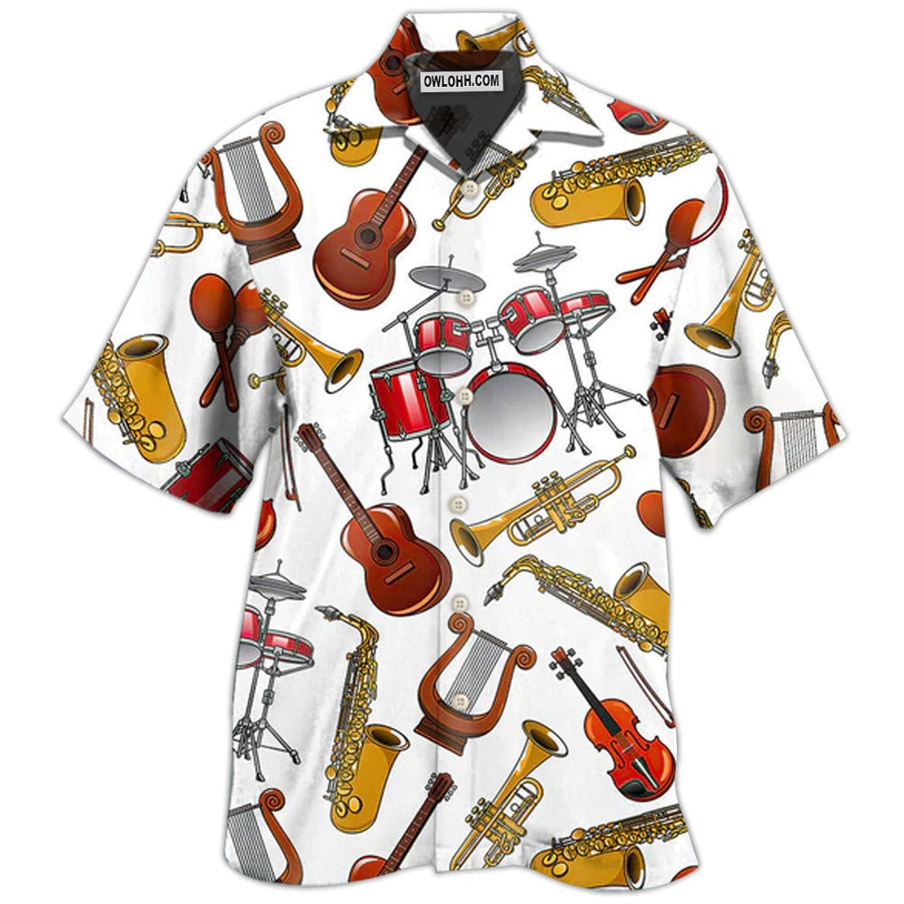 Music Instruments White Style - Hawaiian Shirt - Owl Ohh - Owl Ohh
