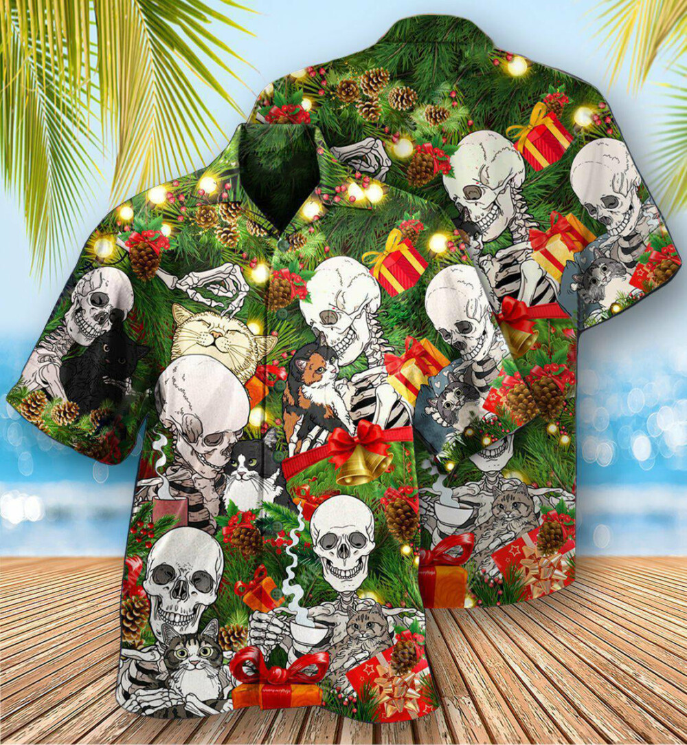 Skull My Cat And I Talk Sht About You - Hawaiian Shirt - Owl Ohh - Owl Ohh
