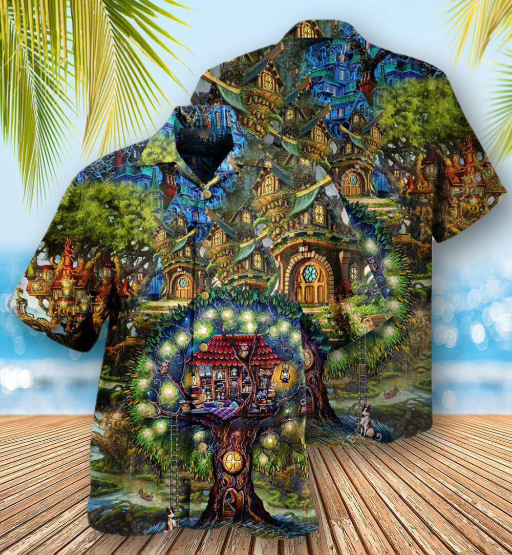 Hippie My Mysterious Dream Treehouse - Hawaiian Shirt - Owl Ohh - Owl Ohh