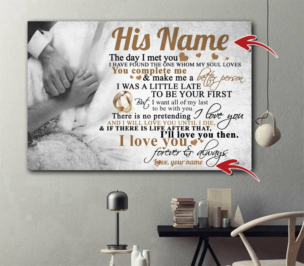 Couple My Husband I Love You Forever And Always Personalized - Horizontal Poster - Owl Ohh - Owl Ohh
