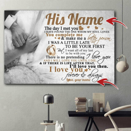 Couple My Husband I Love You Forever And Always Personalized - Horizontal Poster - Owl Ohh - Owl Ohh
