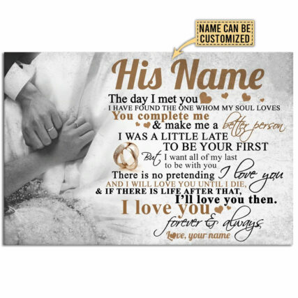 Couple My Husband I Love You Forever And Always Personalized - Horizontal Poster - Owl Ohh - Owl Ohh