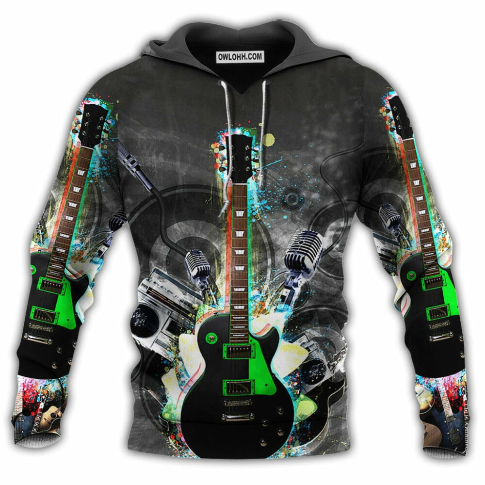 Guitar Mysterious Guitar Black Style - Hoodie - Owl Ohh - Owl Ohh