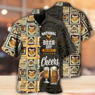 Beer National Beer Day Cheers - Hawaiian Shirt - Owl Ohh - Owl Ohh