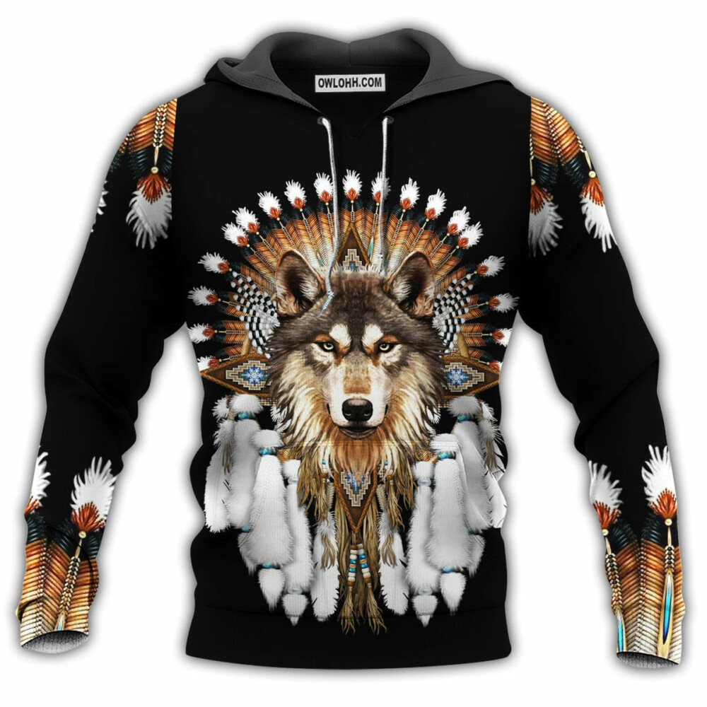 Native A Wolf Strong - Hoodie - Owl Ohh - Owl Ohh