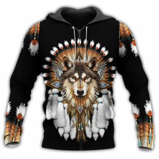 Native A Wolf Strong - Hoodie - Owl Ohh - Owl Ohh