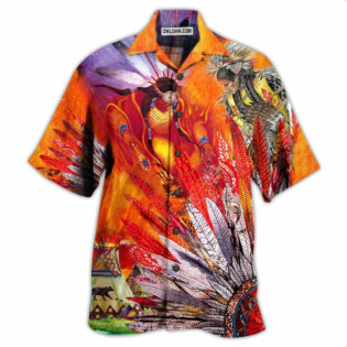 Native America Amazing With Fire Red Cool - Hawaiian Shirt - Owl Ohh - Owl Ohh