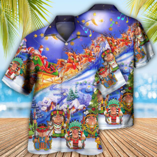 Native Funny Christmas Night - Hawaiian Shirt - Owl Ohh - Owl Ohh